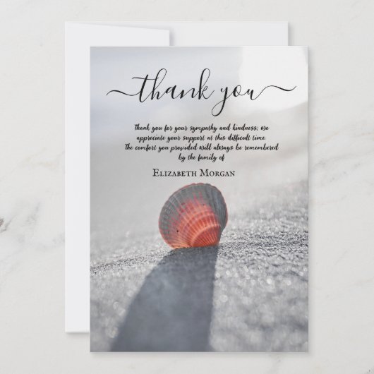 Eenvoudig strand Seashell Foto Viering van het lev Bedankkaart (Voorkant)