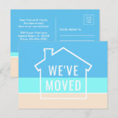 Eenvoudig strandhuis Modern nieuw huisadres verhui Aankondigingskaart (Voorkant / Achterkant)