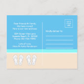 Eenvoudig strandhuis Modern nieuw huisadres verhui Aankondigingskaart (Achterkant)