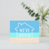 Eenvoudig strandhuis Modern nieuw huisadres verhui Aankondigingskaart (Staand voorkant)