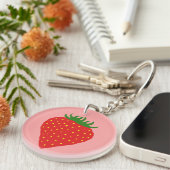 Eenvoudig Strawberry aangepaste sleutelketen Sleutelhanger (Voorkant Rechts)