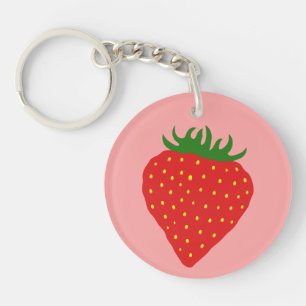 Eenvoudig Strawberry aangepaste sleutelketen Sleutelhanger