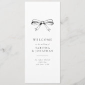 Eenvoudig  strik Classic zwart bruiloft programma Programmakaart (Voorkant)