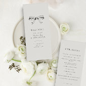 Eenvoudig  strik Classic zwart bruiloft programma Programmakaart