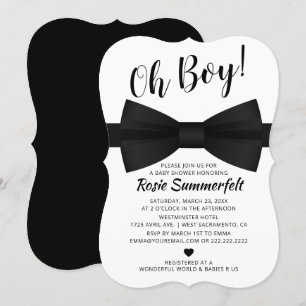 Eenvoudig Stropdas zwart-wit   BABY SHOWER Kaart