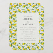 Eenvoudig stuitzomerlemon-fruitpatroonhuwelijk kaart (Voorkant / Achterkant)