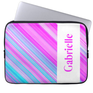 Eenvoudig Stunning Strepen - Helder Roze Laptop Sleeve