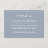 Eenvoudig Stusty Blue Monogram Elegant Wedding Informatiekaartje (Voorkant)