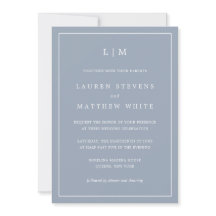 Eenvoudig Stusty Blue Monogram Elegant Wedding