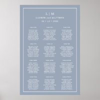 Eenvoudig Stusty Blue Monogram Elegant Wedding