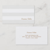 Eenvoudig subtiel neutraal gestreept elegant wit visitekaartje (Voorkant / Achterkant)