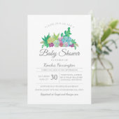 Eenvoudig succes en Cacti Modern Baby shower Kaart (Staand voorkant)