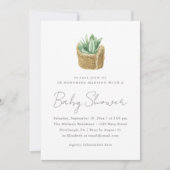 Eenvoudig Succulent Baby shower Aankondiging (Voorkant)