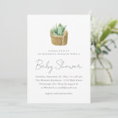 Eenvoudig Succulent Baby shower Aankondiging (Staand voorkant)