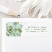 Eenvoudig Succulent Cactus Trouwadres Etiket (Insitu)