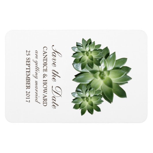Eenvoudig Succulent sparen de Datum Flexi Magnet Magneet (Horizontaal)