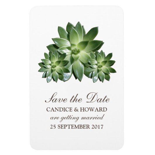 Eenvoudig Succulent sparen de Datum Flexi Magnet Magneet (Verticaal)