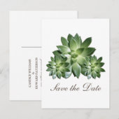 Eenvoudig Succulent sparen de Datum uitnodigen Aankondigingskaart (Voorkant / Achterkant)
