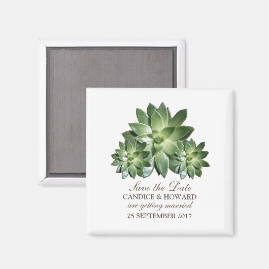 Eenvoudig Succulent sparen de Magnet van de Datum (Voorkant / Achterkant)