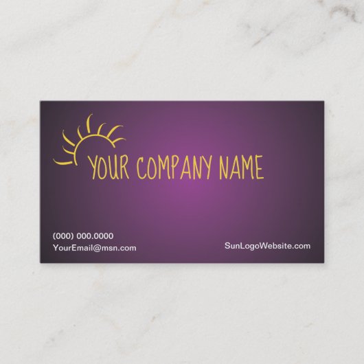 Eenvoudig Sun Logo Visitekaartje ontwerp (Voorkant)