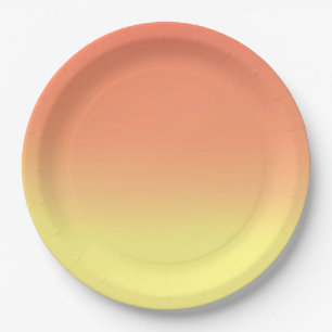 Eenvoudig Sunset Ombre Effect Sinaasappel Geel Papieren Bordje