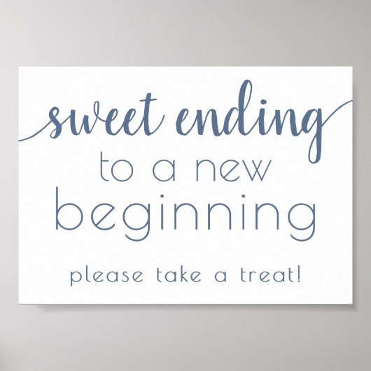 Eenvoudig Sweet Ending Nieuw Begin | Dusty Blue Poster (Voorkant)