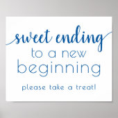 Eenvoudig Sweet Ending Nieuw Begin | Frans blauw Poster (Voorkant)