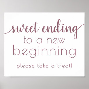 Eenvoudig Sweet Ending Nieuw Begin Mauve Pink Poster