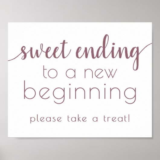 Eenvoudig Sweet Ending Nieuw Begin | Mauve Pink Poster (Voorkant)