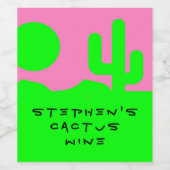 Eenvoudig sweet, gepersonaliseerde homemade Cactus Wijn Etiket (Enkel label)