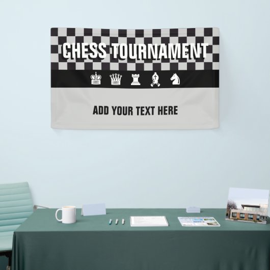 Eenvoudig Symbolen - CHESSMEN + uw ideeën Spandoek (Beurs)