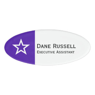 Eenvoudig Symbolen - OUTLINE STAR + uw ideeën Naambadge