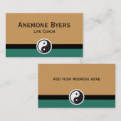 Eenvoudig Symbolen - Yin & Yang + jouw tekst en id Visitekaartje (Voorkant / Achterkant)