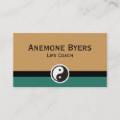 Eenvoudig Symbolen - Yin & Yang + jouw tekst en id Visitekaartje (Voorkant)