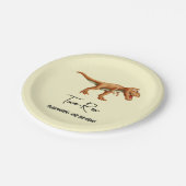 Eenvoudig T Rex Dinosaurus Verjaardagsfeest Papieren Bordje (Gekanteld)