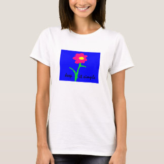 Eenvoudig T-shirt met heldere kleuren bloem
