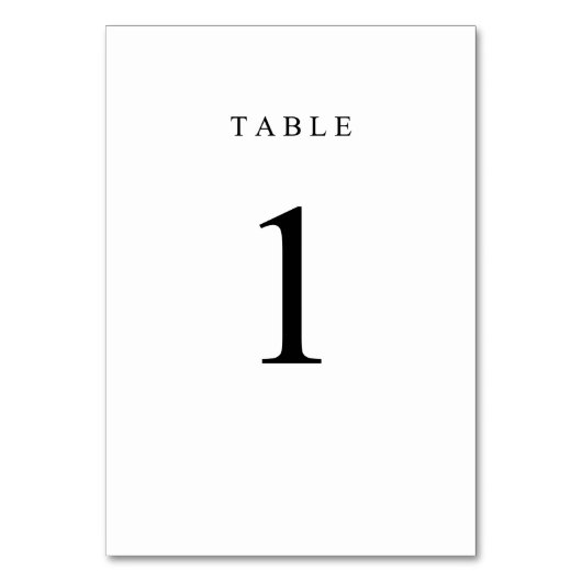 Eenvoudig tabelnummer - 1 kaart (Voorkant)