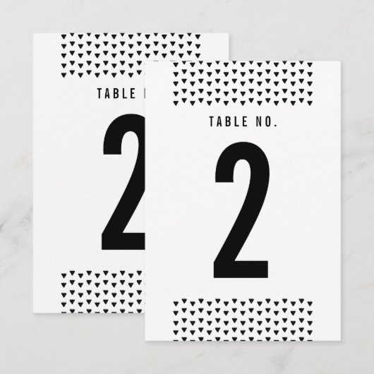 EENVOUDIG TAFELNUMMER modern driehoek patroon zwar (Voorkant / Achterkant)