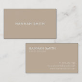 Eenvoudig Tan Modern minimalist Visitekaartje (Voorkant / Achterkant)