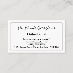 Eenvoudig Tandarts Orthodontie Visitekaartje