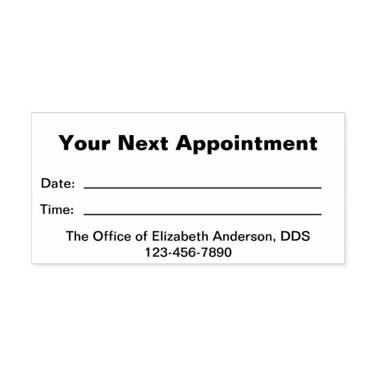 Eenvoudig tandheelkundig kantoor Uw volgende benoe Zelfinktende Stempel (Design)