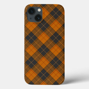 Eenvoudig tartan diagonaal patroon in donkeroranje Case-Mate iPhone case