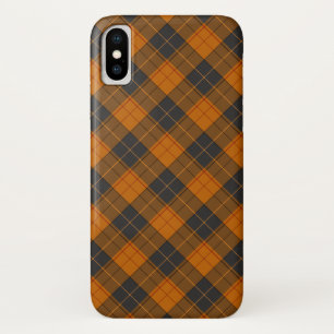 Eenvoudig tartan diagonaal patroon in donkeroranje Case-Mate iPhone case