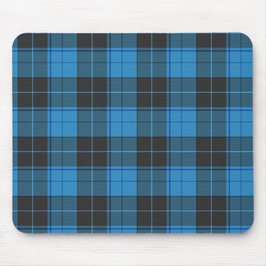 Eenvoudig tartan-patroon in donkerblauw.. muismat (Voorkant)