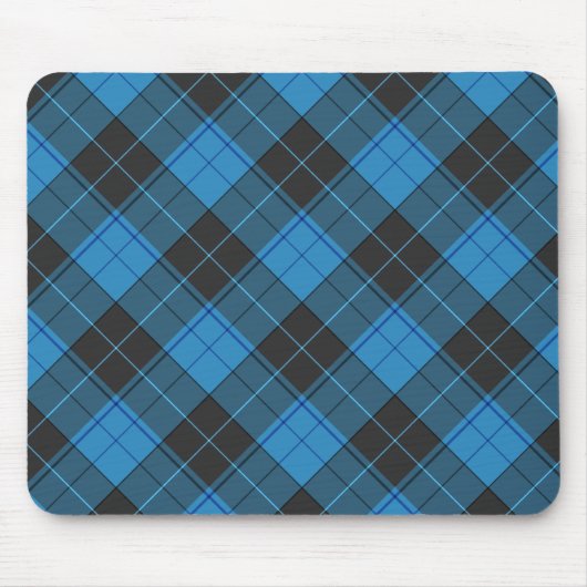 Eenvoudig tartan-patroon in donkerblauw.. muismat (Voorkant)