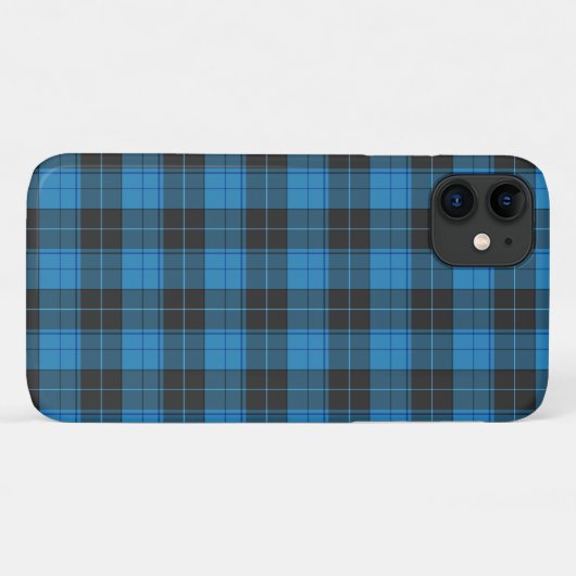 Eenvoudig tartan-patroon in donkerblauw Uncomm Case-Mate iPhone Case (Achterkant (horizontaal))