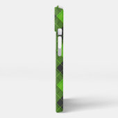 Eenvoudig tartan-patroon in donkergroene diagonaal iPhone hoesje (Linkerkant)