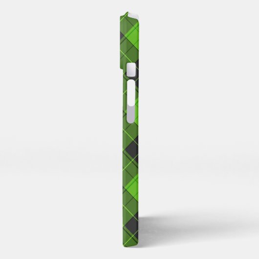 Eenvoudig tartan-patroon in donkergroene diagonaal iPhone hoesje (Linkerkant)