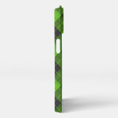 Eenvoudig tartan-patroon in donkergroene diagonaal iPhone hoesje (Rechterkant)