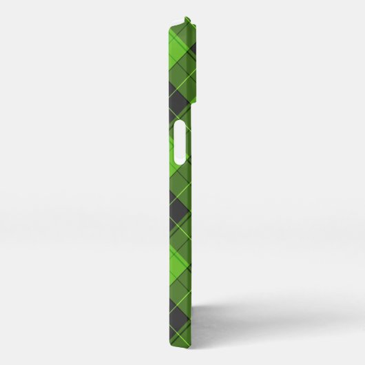 Eenvoudig tartan-patroon in donkergroene diagonaal iPhone hoesje (Rechterkant)